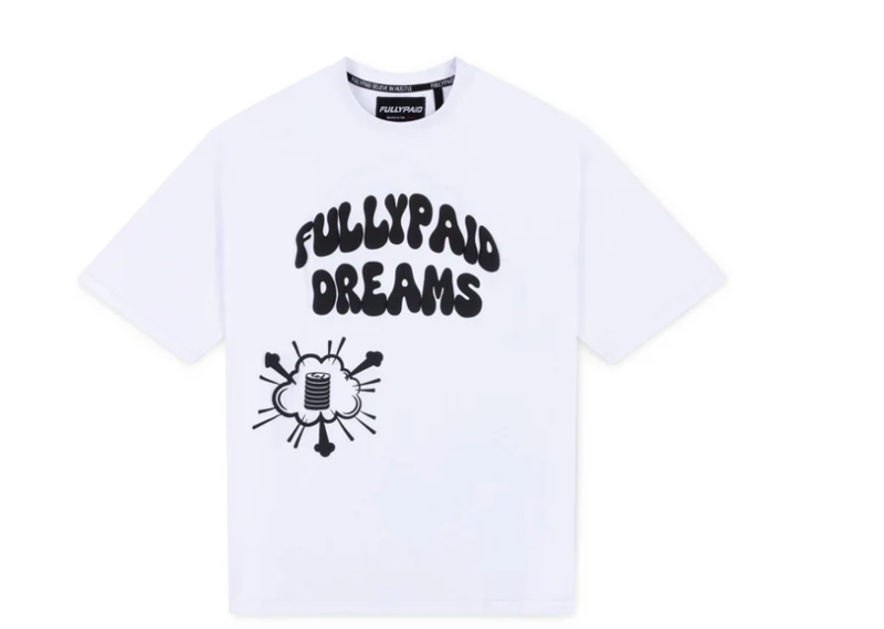 FULLYPAID DREAMS OVERSIZED T-SHIRT | WHITE / BLACK