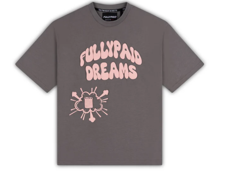 FULLYPAID DREAMS OVERSIZED T-SHIRT | CHARCOAL GREY PINK