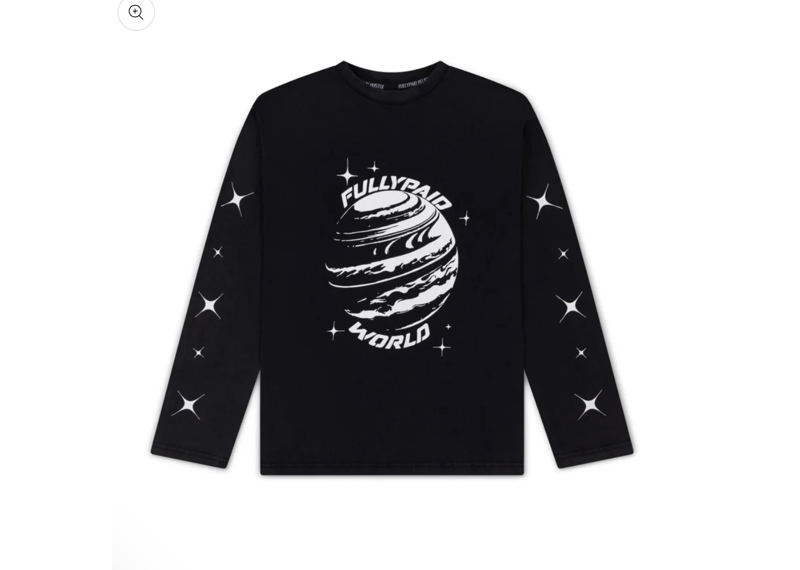 FULLYPAID WORLD BLACK ACID WASH LONGSLEEVE