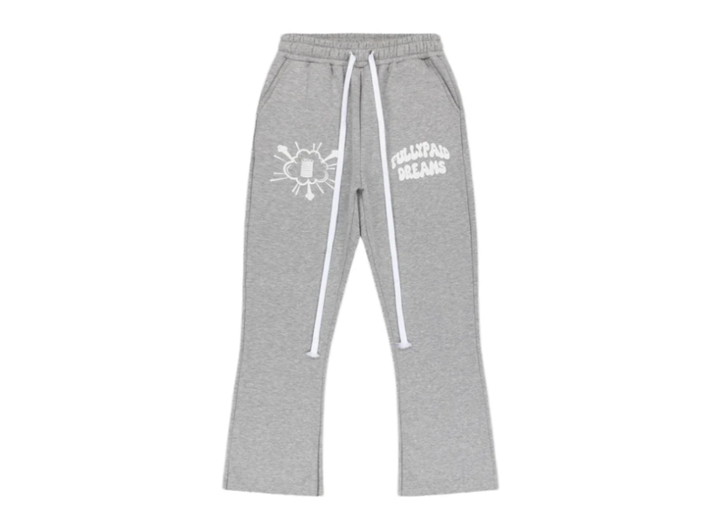 FULYPAID DREAMS JOGGERS | LIGHT GREY / WHITE