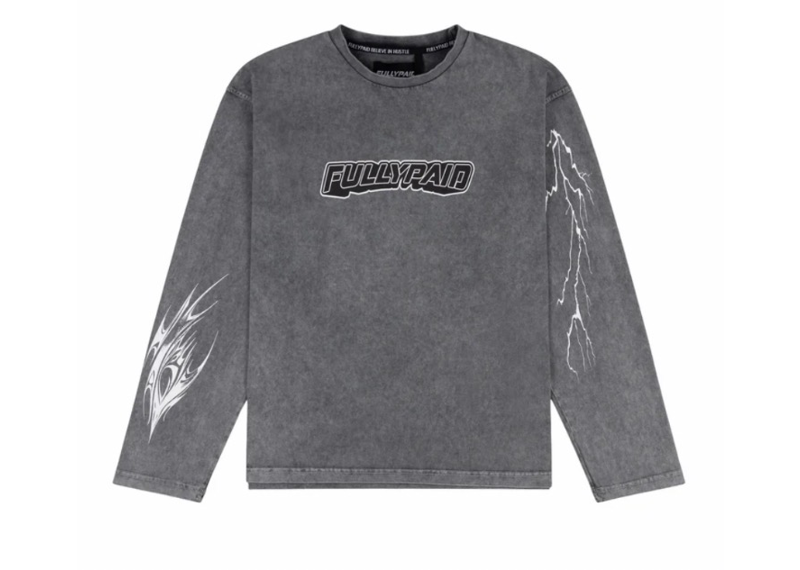 ACID WASH LONG SLEEVE TEE | GREY