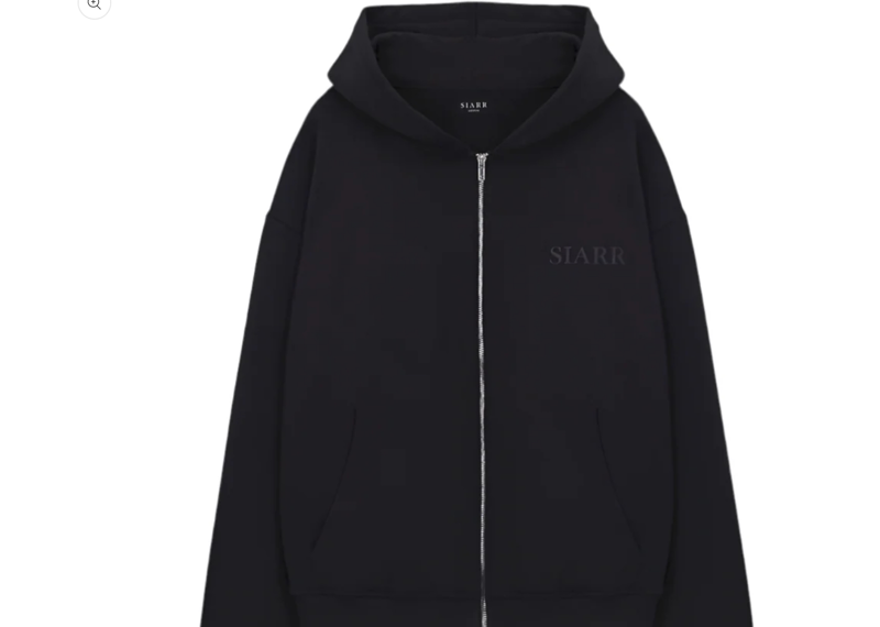 Siarr Puff Zip Hoodie Black