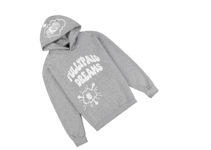 FULLPAID DREAMS HOODIE | LIGHT GREY / WHITE