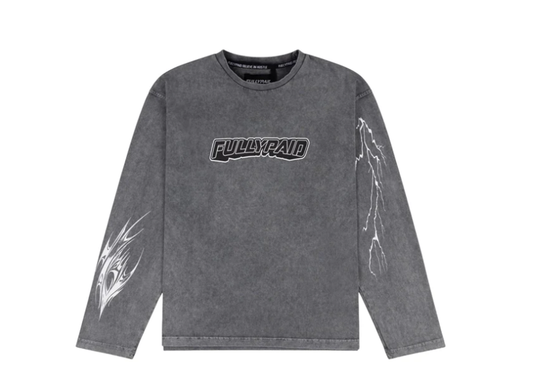 ACID WASH LONG SLEEVE TEE | GREY