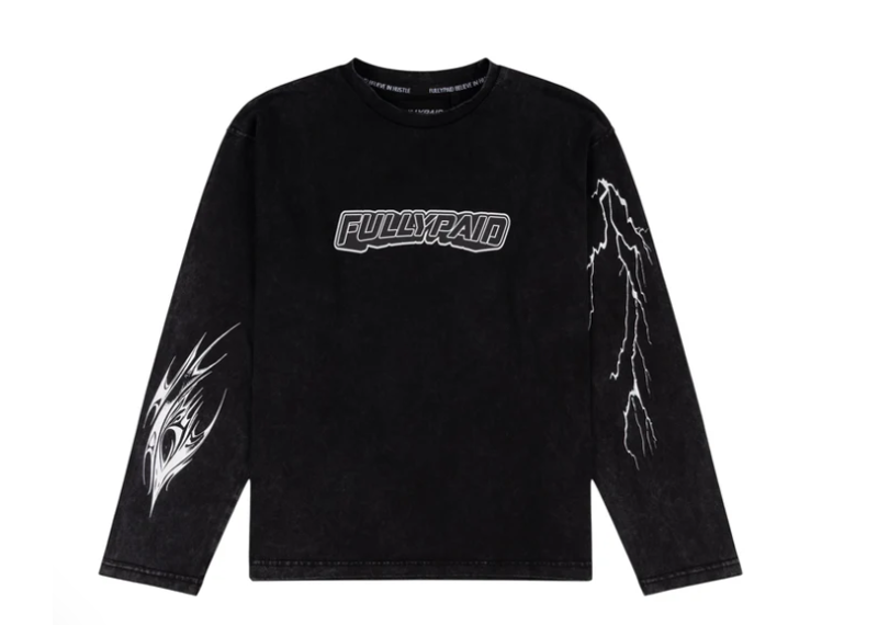 FULLYPAID ACID WASH LONG SLEEVE TEE | BLACK