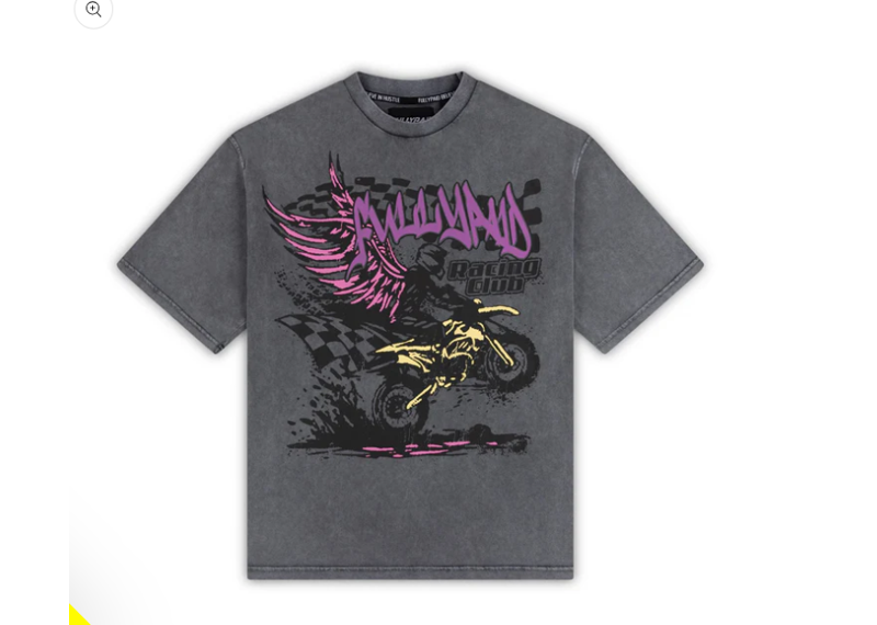 FULLYPAID RACING CLUB T SHIRT | WHITE / PURPLE WASH GREY