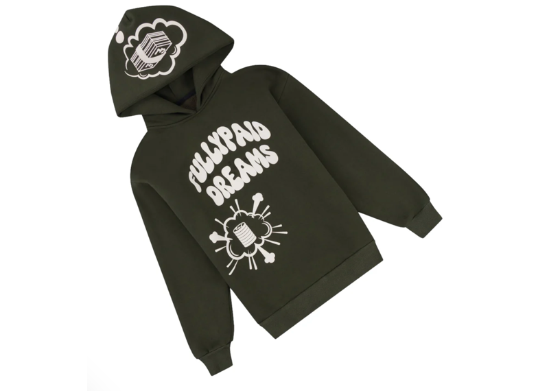 FULLY PAID DREAMS HOODIE | KHAKI / WHITE
