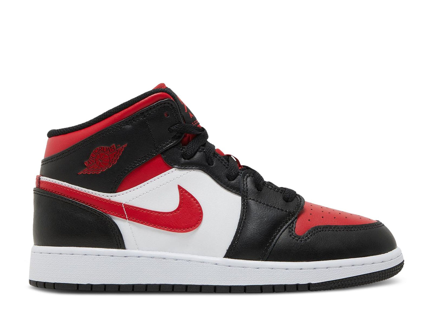 Air Jordan 1 Mid GS Black Fire Red Sample