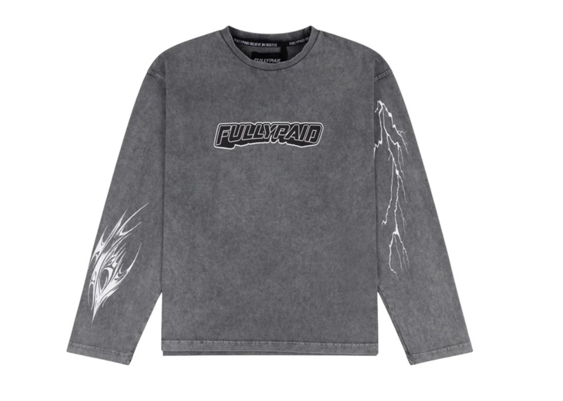 FULLYPAID ACID WASH LONG SLEEVE TEE | GREY
