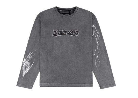 FULLYPAID ACID WASH LONG SLEEVE TEE | GREY