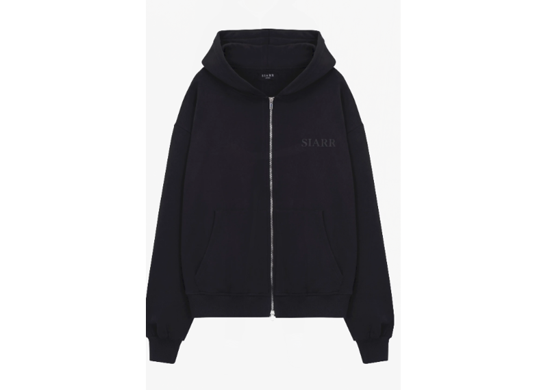 SIARR BLACK ZIP HOODIE